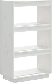 vidaXL Βιβλιοθήκη/Διαχωριστικό Χώρου Λευκό 60x35x103 εκ. Μασίφ Πεύκο