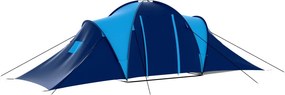 vidaXL Σκηνή Camping 9 Ατόμων Σκούρο Μπλε / Μπλε Υφασμάτινη