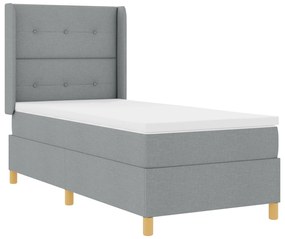 vidaXL κρεβάτι Box Spring με μαξιλάρι & LED φως γκρι 80x200 εκ. ύφασμα