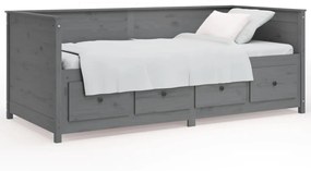 vidaXL 820387  Καναπές Κρεβάτι Γκρί 100 x 200εκ. από Μασίφ Ξύλο Πεύκου