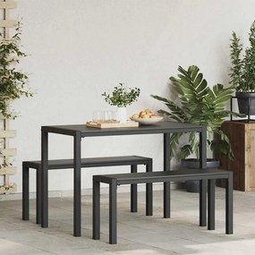 vidaXL Σέτ φαγητού για κήπο 3 pcs Ανθρακί Ατσάλι
