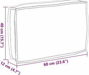 vidaXL Μαξιλάρι Γκρι 60 x 40 x 12 cm Ύφασμα Όξφορντ