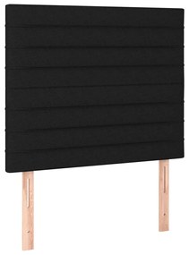 vidaXL Κρεβάτι Boxspring με Στρώμα &amp; LED Μαύρο 120x200 εκ. Υφασμάτινο