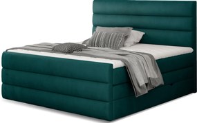 Επενδυμένο κρεβάτι Caribou-Petrol-140 x 200
