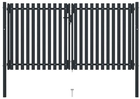 vidaXL Πόρτα με Διπλή Πόρτα και Φράχτη Ανθρακί 300x150 εκ. από Ατσάλι