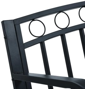 vidaXL Παγκάκι Κήπου Μαύρο 125 εκ. Ατσάλινο