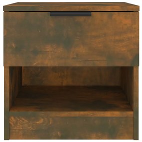 vidaXL Κομοδίνο Καπνιστή Δρυς από Επεξεργασμένο Ξύλο