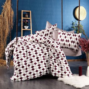 Σεντόνια Diamond 326 Σετ 4τμχ Burgundy DimCol Queen Size 100% Cotton Flannel