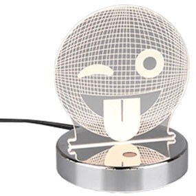 Φωτιστικό Επιτραπέζιο Smiley R52641106 3,2W Led Φ12cm 15cm Chrome RL Lighting Metal,Acrylic