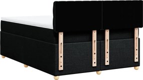vidaXL Κρεβάτι Boxspring με Στρώμα Μαύρο 140x200 εκ. Υφασμάτινο