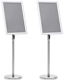 vidaXL Βάσεις Αφισών 2 pcs Ασημί 32,7 x 24 x 108 εκ. Αλουμίνιο