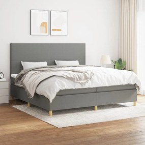 ΚΡΕΒΑΤΙ BOXSPRING ΜΕ ΣΤΡΩΜΑ ΣΚΟΥΡΟ ΓΚΡΙ 200X200 ΕΚ. ΥΦΑΣΜΑΤΙΝΟ 3142202