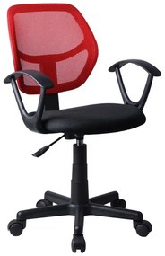 Καρέκλα Γραφείου ΑΥΡΑ Κόκκινο/Μαύρο Mesh 51x50x79-91cm - 14230012 - 14230012