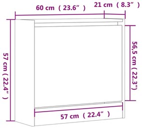 ΠΑΠΟΥΤΣΟΘΗΚΗ ΓΚΡΙ SONOMA 60X21X57 ΕΚ. ΑΠΟ ΕΠΕΞΕΡΓ. ΞΥΛΟ 839887