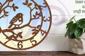 Σετ των 2 Intra απο ξύλο plywood 3mm-4mm πάχος – Αρχεία κοπής με λέιζερ ρολόι τοίχου Robin Bird Δίασταση 40x30 cm INTRAFABR-96612254