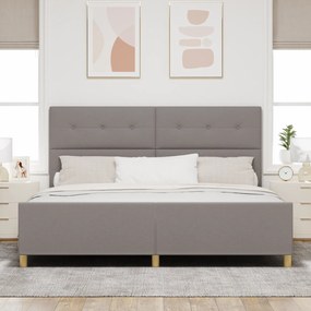 vidaXL Ταπέ Бεζ Κρεβάτι 200x200 εκ Υφάσματος