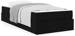 vidaXL Σκελετός Κρεβατιού με στρώμα Μαύρο 100 x 200 cm ύφασμα