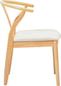 vidaXL Καρέκλα τραπεζαρίας 2 pcs Φυσικό και Ανοιχτό