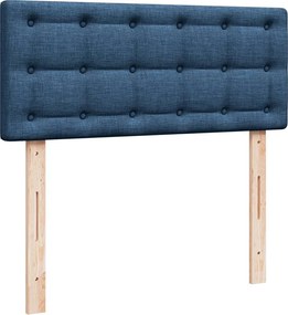 vidaXL Κρεβάτι Boxspring με Στρώμα Μπλε 120x190 εκ. Υφασμάτινο