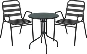 Τραπεζαρία Vergo-Sussie pakoworld μαύρο μέταλλο Φ60x70εκ