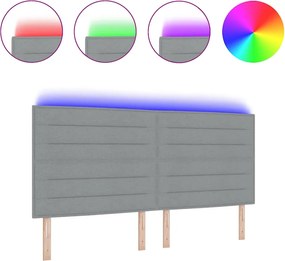 vidaXL LED κεφαλάρι με κεφαλάρι Ανοιχτό γκρι 200 cm Πολυεστέρας