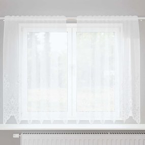 vidaXL Κουρτίνες με κουρτίνες Floral Λευκό 150 x 140 εκ. Πολυεστέρας