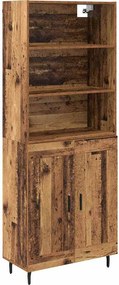 vidaXL Highboard 2 pcs Παλιό Ξύλο 69,5 x 32,5 x 180 εκ