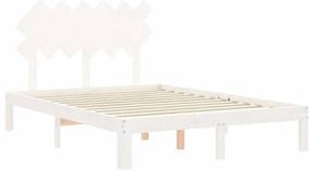 vidaXL Σκελετός Κρεβ. Χωρίς Στρώμα Λευκό 120x200 εκ Μασίφ Πεύκο