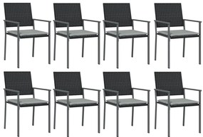 vidaXL Σετ Τραπεζαρίας Κήπου 9 τεμ. Συνθ. Ρατάν / Ατσάλι με Μαξιλάρια