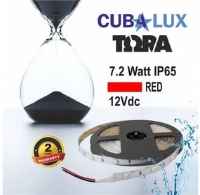 Ταινία LED 7,2W IP65 12V σε 4 χρώματα 5M TORA Cubalux 500038 Κόκκινο