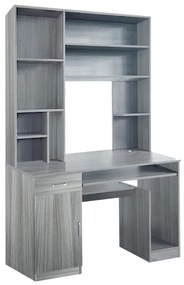 Γραφείο υπολογιστή με βιβλιοθήκη Novelty pakoworld γκρι-oak 120x55x182εκ 072-000089
