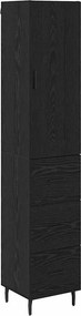 vidaXL Highboard Μαύρη Οξυά 34,5 x 34 x 180 εκ. Επεξεργασμένο ξύλο
