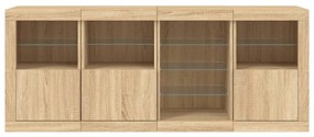 vidaXL Μπουφές με LED Sonoma Δρυς 164 x 37 x 67 εκ.