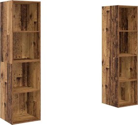 vidaXL Σετ επίπλου τηλεόρασης 2 pcs Καφέ Επεξεργασμένο Ξύλο