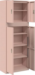 vidaXL Ντουλάπι αποθήκευσης 2 τμχ. Ροζ 80 x 40 x 210 εκ Ατσάλι