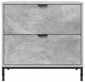vidaXL Κομοδίνο Γκρι σκυροδέματος 63.5 x 36 x 61 εκ Επεξεργασμένο ξύλο