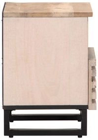 vidaXL Κομοδίνα 2 τεμ. 40x34x46 εκ. από Μασίφ Ξεβαμμένο Ξύλο Μάνγκο
