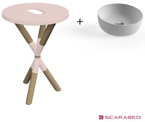 Scarabeo Cross 2501F0-9854 Antique Pink Πάγκος Με Νιπτήρα Glam Pearl Ø33εκ.