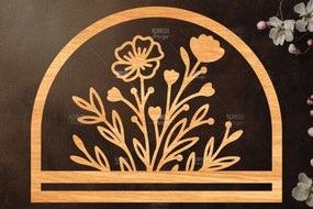 Σετ των 2 Intra απο ξύλο plywood  Χρώμα wenge 3mm-4mm πάχος - Φλοράλ Μακραμέ θήκη κοπής με λέιζερ Δίασταση 20x20 cm INTRAFABR-116403736