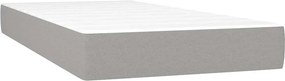 vidaXL Κρεβάτι Boxspring με Στρώμα Ανοιχτό Γκρι 90x200 εκ. Υφασμάτινο