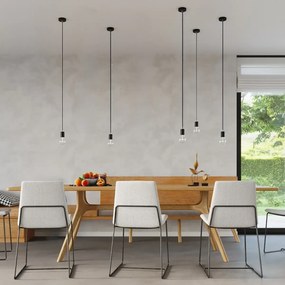 Κρεμαστό φωτιστικό EDISON μαύρο/ατσάλι/1xmax 15W LED