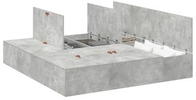 vidaXL Κρεβάτι Αποθήκευσης Γκρι Σκυρόδεμα 180x200 εκ