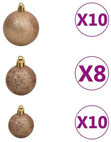 VidaXL Χριστουγεν. Δέντρο Τεχνητό Αρθρωτό με 300 LED & Μπάλες 270 εκ.