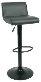 Σκαμπώ Nero Bar PU Γκρι/Βαφή Μαύρη Συσκ.2τμχ 38x38x63/81-83/101cm