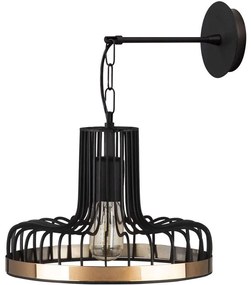 Φωτιστικό Τοίχου - Απλίκα Fellini 527ABY3165 20x25x32cm 1xE27 40W Black-Copper Opviq