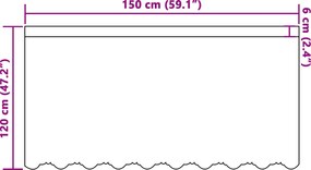 vidaXL Κουρτίνα Δαντέλας με κουρτίνες Λευκό 120 x 150 cm Πολυεστέρας