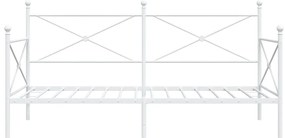 vidaXL Κρεβάτι ημέρας χωρίς στρώμα Λευκό 107x203 cm Ατσάλι