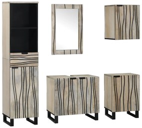 vidaXL Σετ Επίπλων Μπάνιου με συρτάρι με ράφι 5 pcs Καρυδί 38 x 33 x 160 εκ.