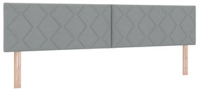 vidaXL LED Κεφαλάρι με Διαμαντένιο Σχέδιο σε Ανοιχτό Γκρι, 200 εκ Ύφασμα