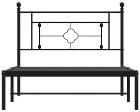 Πλαίσιο Κρεβατιού με Κεφαλάρι Μαύρο 107 x 203 εκ. Μεταλλικό - Μαύρο